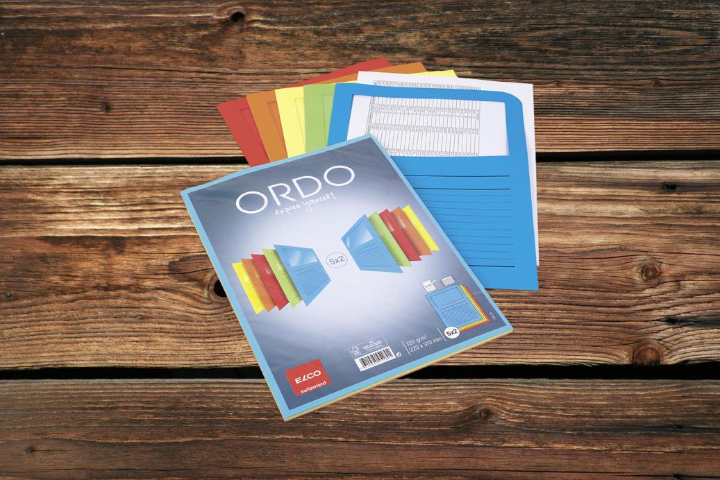 Ordnungsmappen mit Sichtfenster 220x310 mm 5 Farben Mix 120 g/qm 5x2 St. Mindestabnahme 10 Packungen